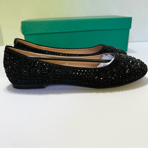 NEW! Womens‎ Lauren Lorraine Becky Black Jeweled Slip on Ballet Flats Size 5.5 main image 7